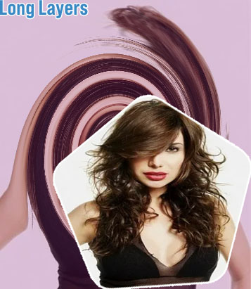 Long hair layers around face